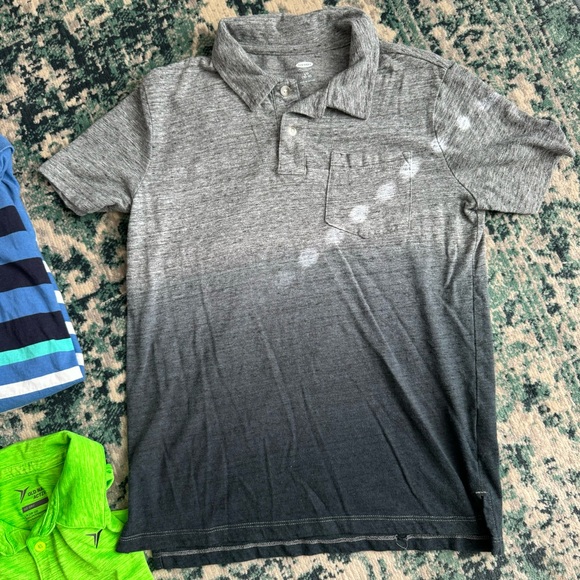 Set of 4 Boys Polo Shirts Blue/Gray/Green Size Large - Picture 2 of 8
